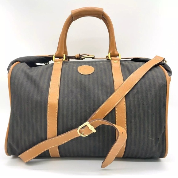 Fendi Handbags - Authentic FENDI Black Leather 2 Way Vintage Boston Bag Black and unisex